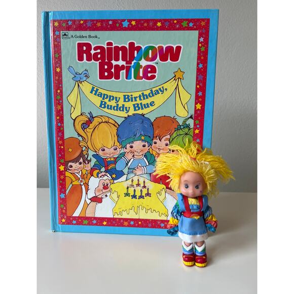 Rainbow Brite Happy Birthday Buddy Blue Book by Lyn Calder Rainbow Bright Doll - Picture 1 of 13